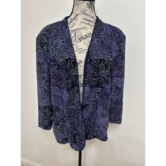 ONYX Nite Purple Swirling Sparkling Party Jacket Retro Glam Y2K Disco Diva XL - Picture 1 of 5